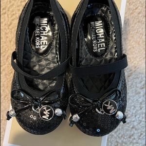 Michael Kors Sequin Black Ballet Flats